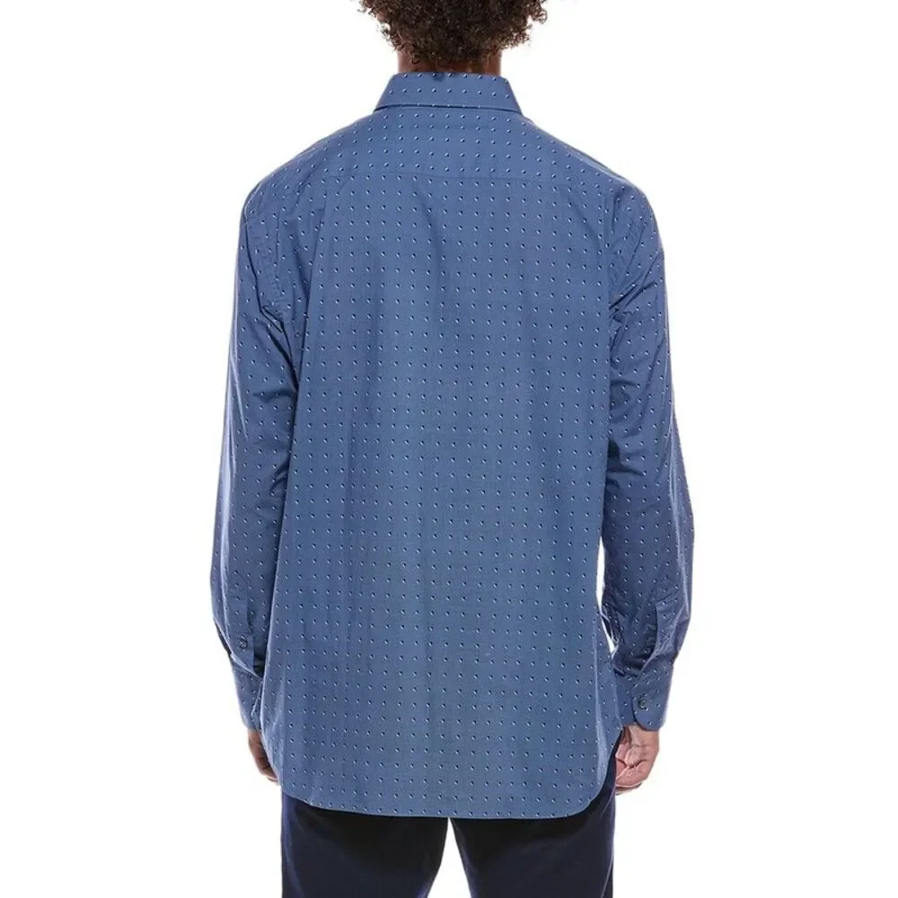 Brioni Mens Formal Dress Shirt, Navy